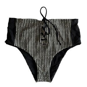 NWT! Hurley Black and White High Waisted Bikini Bottoms Size Medium